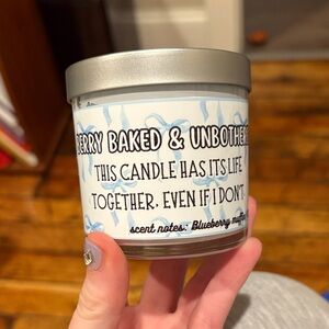 Berry Baked & Unbothered Blueberry Muffin Candle - Silver Lid